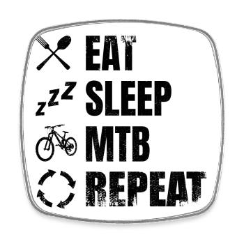Mountain biker routine - Square fridge magnet - white - Front
