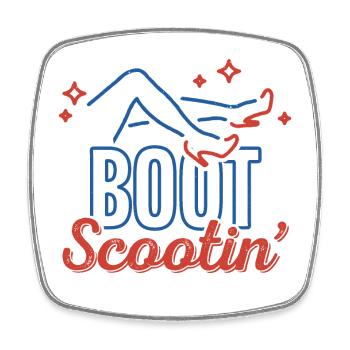 Boot Scootin - Square fridge magnet - white - Front
