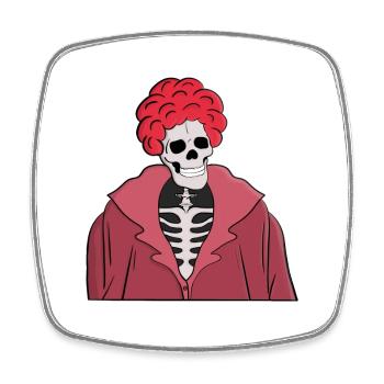 Stilvoller Totenkopf - Viereckiger Kühlschrankmagnet - Weiß - Vorne
