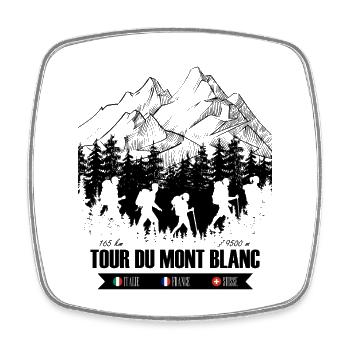 Tour du Mont Blanc - Viereckiger Kühlschrankmagnet - Weiß - Vorne