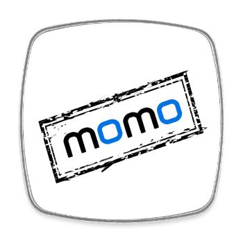 Momo - Square fridge magnet - white - Front
