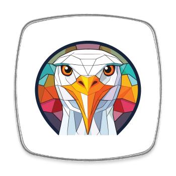 Seagull Colorful Watercolor Animal Illustration - Square fridge magnet - white - Front