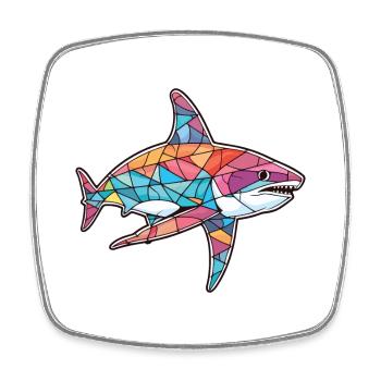 Hai buntes Aquarell Tier Haustier Illustration - Viereckiger Kühlschrankmagnet - Weiß - Vorne