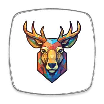 Pere Davids Hirsch buntes Aquarell Tier Haustier - Viereckiger Kühlschrankmagnet - Weiß - Vorne