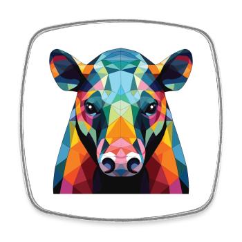 Tapir Buntes Aquarell Tier Haustier Illustration - Viereckiger Kühlschrankmagnet - Weiß - Vorne
