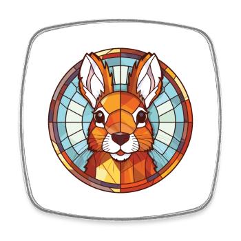 Eichhörnchen buntes Aquarell Tier Illustration - Viereckiger Kühlschrankmagnet - Weiß - Vorne