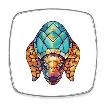 Turtle Colorful Watercolor Animal Pet Illustration - Square fridge magnet - white - Front