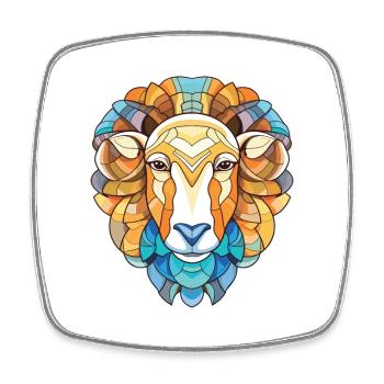 Schaf buntes Aquarell Tier Haustier Illustration - Viereckiger Kühlschrankmagnet - Weiß - Vorne