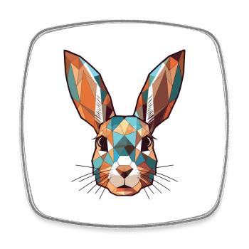 Lapin Aquarelle Colorée Animal Illustration D’animaux De Compagnie - Magnet carré - blanc - Devant