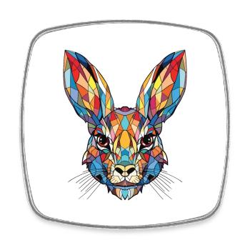 Lapin Aquarelle Colorée Animal Illustration D’animaux De Compagnie - Magnet carré - blanc - Devant