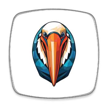 Pelikan-Vogel Buntes Aquarell Tier Cartoon - Viereckiger Kühlschrankmagnet - Weiß - Vorne