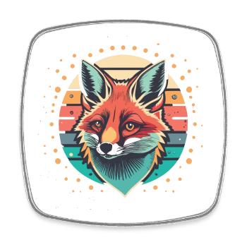 Foxy Coucher de soleil rétro - Magnet carré - blanc - Devant