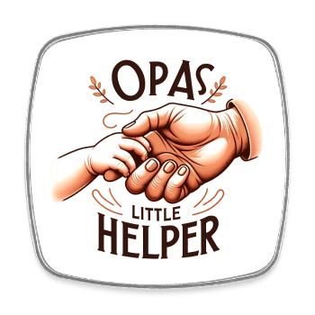 Opas kleiner Helfer - Viereckiger Kühlschrankmagnet - Weiß - Vorne