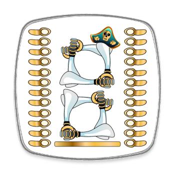 8ème anniversaire des enfants - 8 ans - PIRATES - HUIT - Magnet carré - blanc - Devant