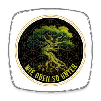 Yggdrasil Hermetic Mystic Tree of Wisdom Design - Square fridge magnet - white - Front