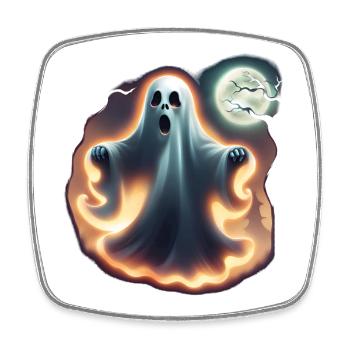 Halloween Ghost - Printflow - Viereckiger Kühlschrankmagnet - Weiß - Vorne