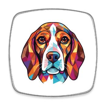 Beagle Hund Bunte Aquarell Tier Illustration - Viereckiger Kühlschrankmagnet - Weiß - Vorne