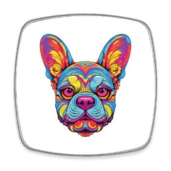 Bunter Hund Buntes Aquarell Tier Cartoon - Viereckiger Kühlschrankmagnet - Weiß - Vorne