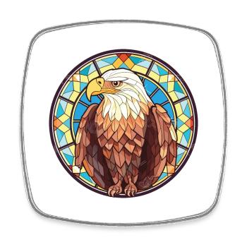 Adler buntes Aquarell Tier Haustier Illustration - Viereckiger Kühlschrankmagnet - Weiß - Vorne