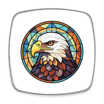 Adler buntes Aquarell Tier Haustier Illustration - Viereckiger Kühlschrankmagnet - Weiß - Vorne
