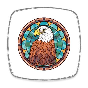 Adler buntes Aquarell Tier Haustier Illustration - Viereckiger Kühlschrankmagnet - Weiß - Vorne