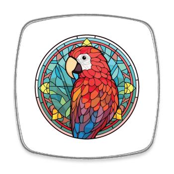 Papagei buntes Aquarell Tier Haustier Illustration - Viereckiger Kühlschrankmagnet - Weiß - Vorne