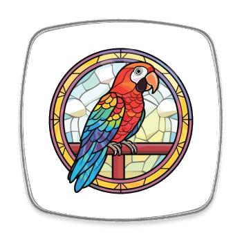 Papagei Buntes Aquarell Tier Haustier Illustration - Viereckiger Kühlschrankmagnet - Weiß - Vorne