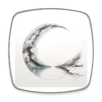 Zeichnungsposter einer surrealen Landschaft - Viereckiger Kühlschrankmagnet - Weiß - Vorne