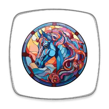 Pferd buntes Aquarell Tier Haustier Illustration - Viereckiger Kühlschrankmagnet - Weiß - Vorne