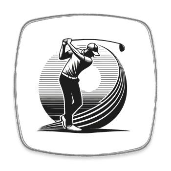 Golfeur - Magnet carré - blanc - Devant