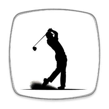 Golfeur - Magnet carré - blanc - Devant