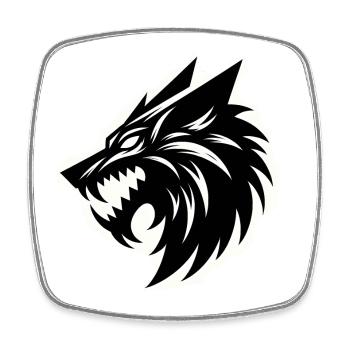 Fenrir, das Ungeheuer - Viereckiger Kühlschrankmagnet - Weiß - Vorne