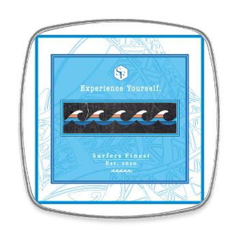 Surf Design Wellen Logo polynesisch - Viereckiger Kühlschrankmagnet - Weiß - Vorne