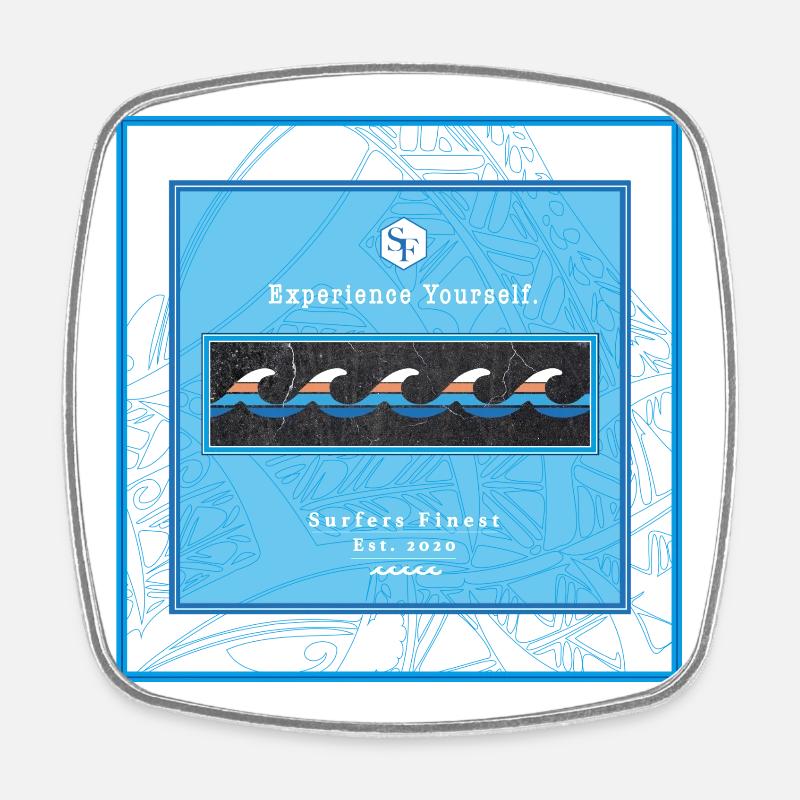 Surf Design Waves Logo Polynesian - Square fridge magnet - white