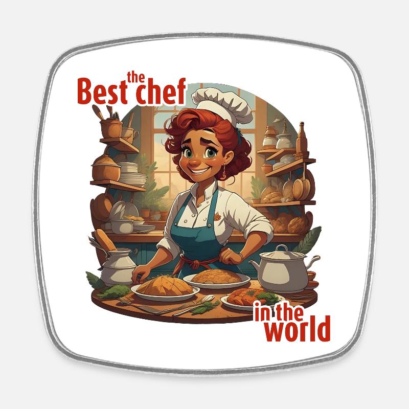The Best Chef in the World - Square fridge magnet - white