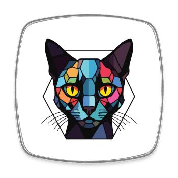 Bombay Cat Breed Illustration aquarelle colorée - Magnet carré - blanc - Devant