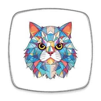 Colorpoint chat persan coloré aquarelle dessin animé - Magnet carré - blanc - Devant