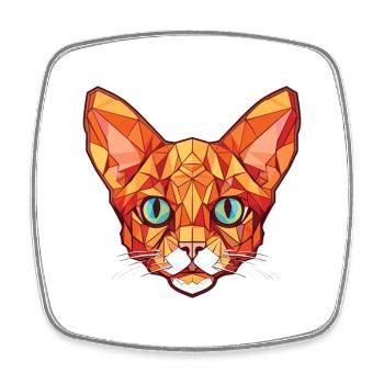 Rote Devon Rex Katze bunte Aquarell-Illustration - Viereckiger Kühlschrankmagnet - Weiß - Vorne