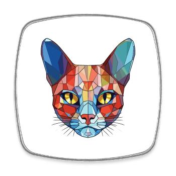 Illustration d’aquarelle colorée de race de chat asiatique - Magnet carré - blanc - Devant