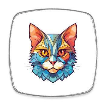 Bambino Katze Rasse Bunte Aquarell Illustration - Viereckiger Kühlschrankmagnet - Weiß - Vorne