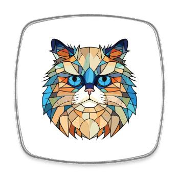 Chat de l’Himalaya aquarelle colorée Illustration pour animaux de compagnie - Magnet carré - blanc - Devant