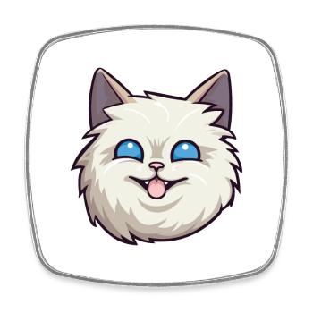 Birmakatze Karikatur Aquarell Illustration - Viereckiger Kühlschrankmagnet - Weiß - Vorne
