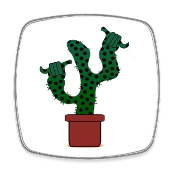 SUCCULENTS CACTI CACTUS PLANTS SURF - Square fridge magnet - white - Front
