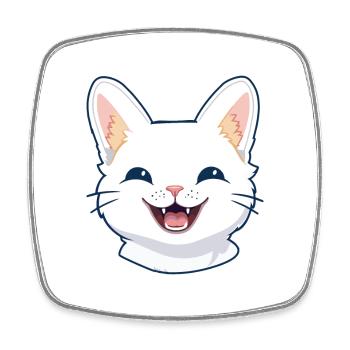 Illustration d’aquarelle de bande dessinée de chat égéen - Magnet carré - blanc - Devant