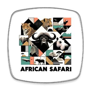 Safari en Afrique - Magnet carré - blanc - Devant
