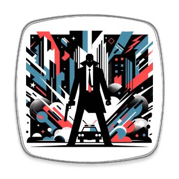 City Chaos - Square fridge magnet - white - Front