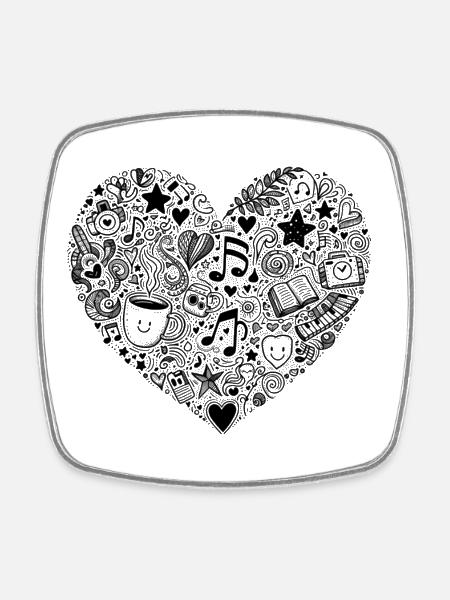 Everyday Love - Square fridge magnet - white