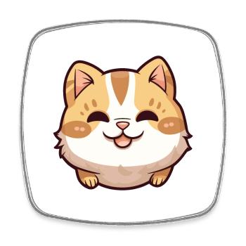 Zypern Katze Karikatur Aquarell Illustration - Viereckiger Kühlschrankmagnet - Weiß - Vorne