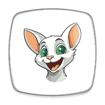 Donskoy Cat Cartoon Illustration à l’aquarelle - Magnet carré - blanc - Devant