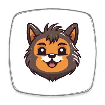 Highlander chat dessin animé aquarelle illustration - Magnet carré - blanc - Devant